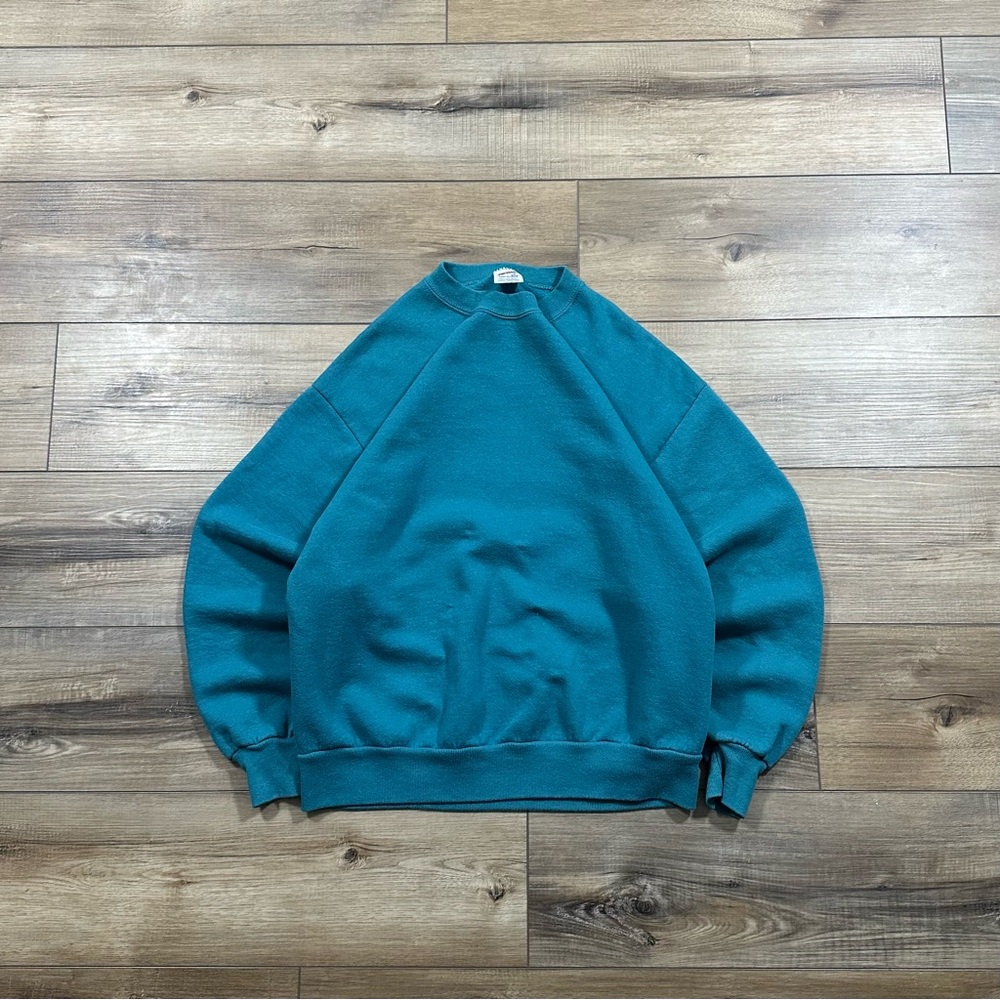 Vintage 90s Jerzees Made in USA Blue Crewneck Sweatshirt